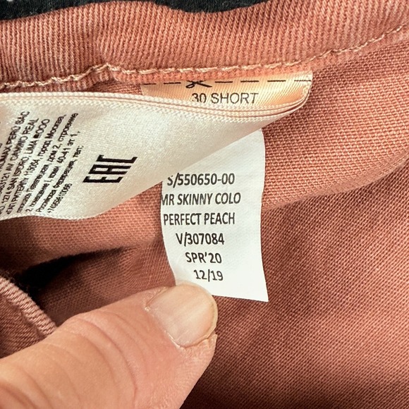 Banana Republic Women Jeans High-rise Skinny 30 Short Straight Leg Perect Peach - Picture 10 of 11